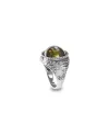 Anello Reverse Gerardo Sacco Aprile Primavera in Argento con Cristallo Verde