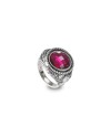 Gerardo Sacco February Winter Reverse Ring in Silver with Red Crystal