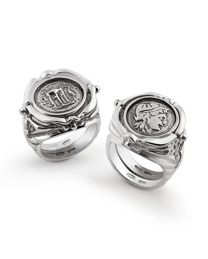 Bague en argent avec pièce rotative de Gerardo Sacco