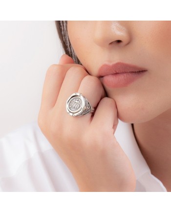 Anello Gerardo Sacco in Argento con Moneta Girevole