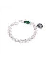 Gerardo Sacco Bracelet in Silver with Green Stone and Mask