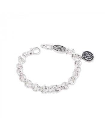 Bracelet Gerardo Sacco en argent avec pierre verte et masque