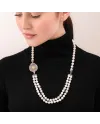 Gerardo Sacco Necklace with Pearls and Sun in Gold Plated Silver