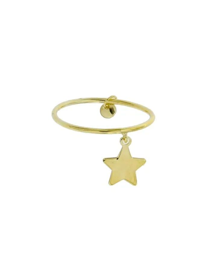 Luiber Gold Ring with Star Pendant
