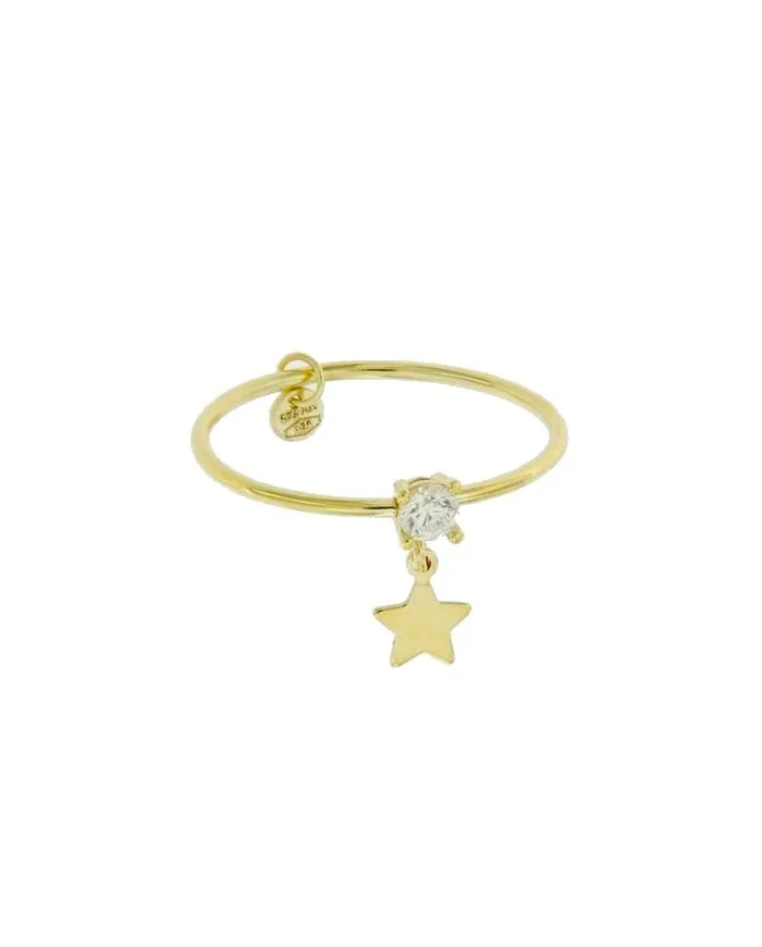 Luiber Gold Ring with Pendant Star and Zircon