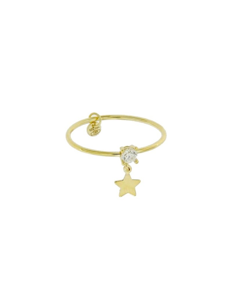 Anello Luiber in Oro con Stella Pendente e Zircone