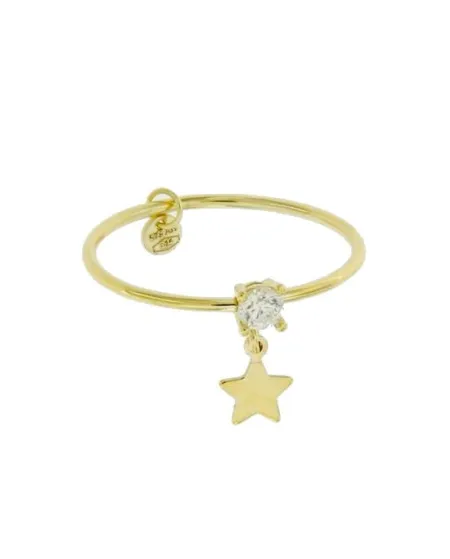 Luiber Gold Ring with Pendant Star and Zircon