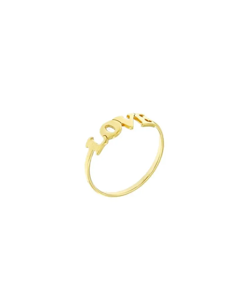 Luiber Gold Ring with "Love" Writing