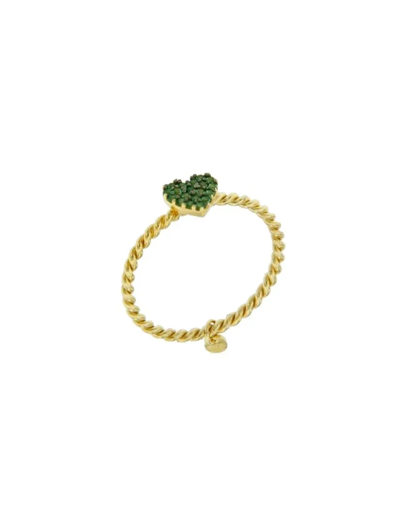Luiber Torchon Gold Ring with Pavè Heart