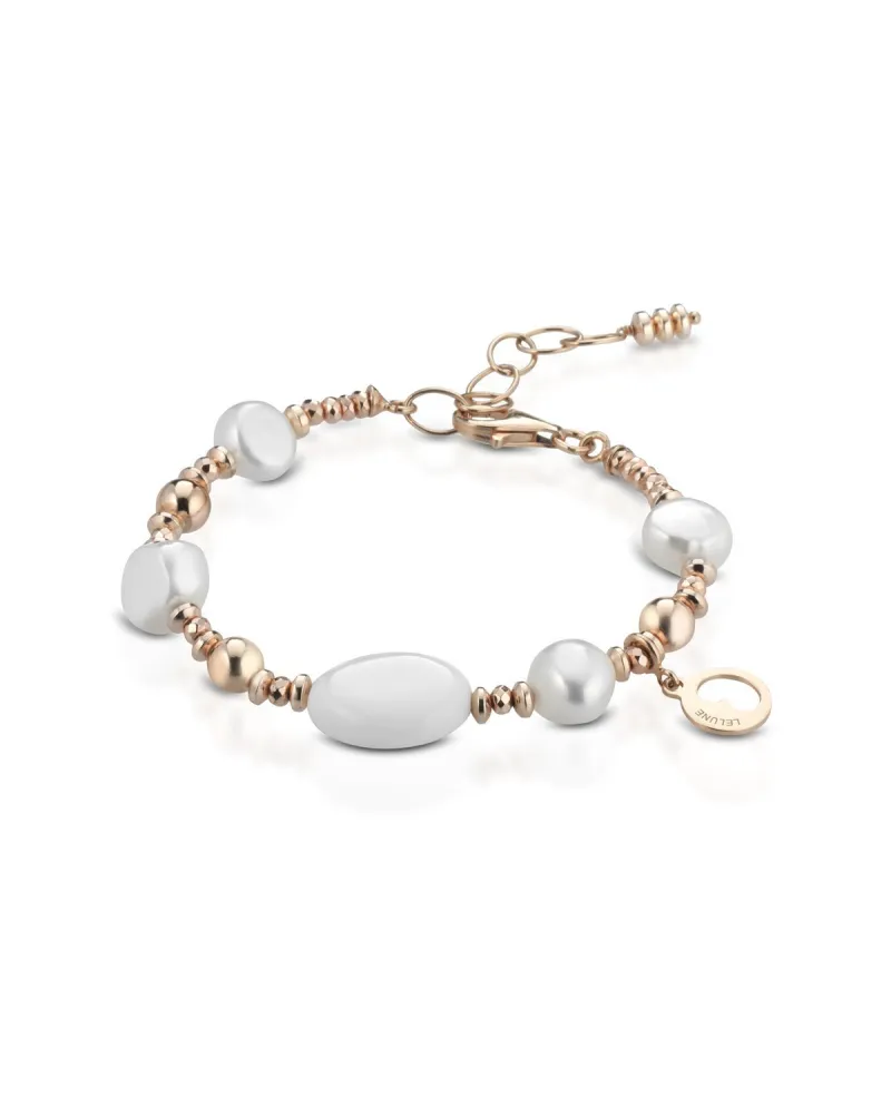 Bracciale in ematite e perle coscia le lune glamour