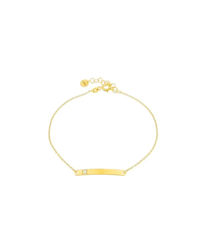 Bracelet Luiber en or avec barre et zircon