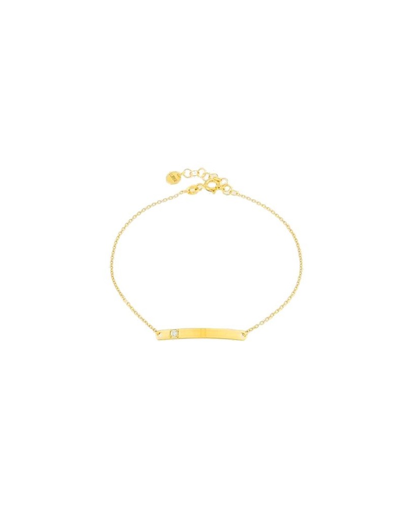 Bracelet Luiber en or avec barre et zircon