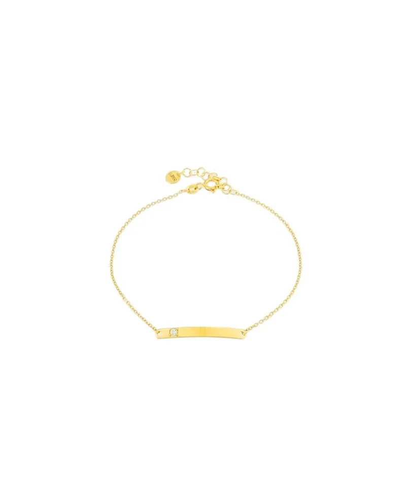 Bracelet Luiber en or avec barre et zircon