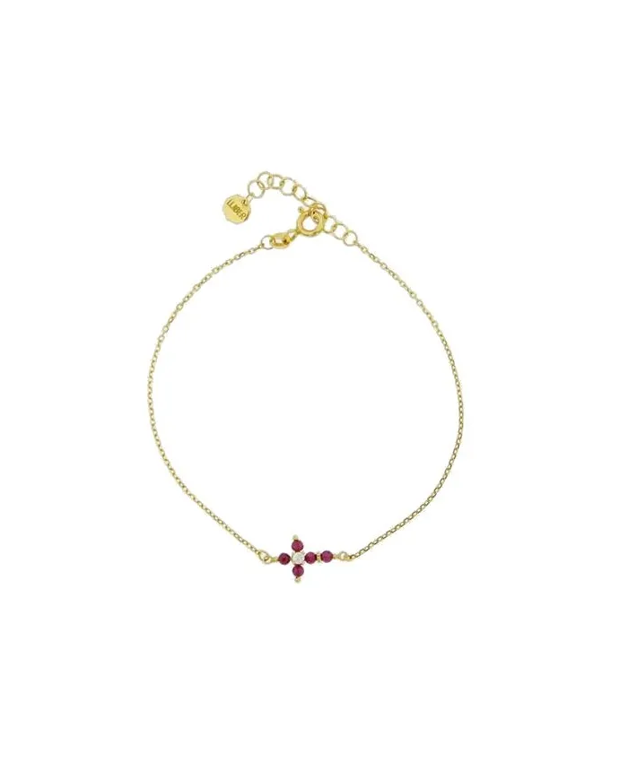 Bracciale Luiber in Oro con Croce di Zirconi