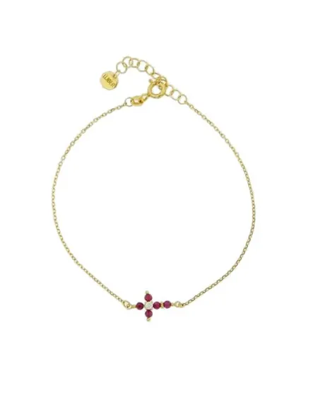 Bracciale Luiber in Oro con Croce di Zirconi
