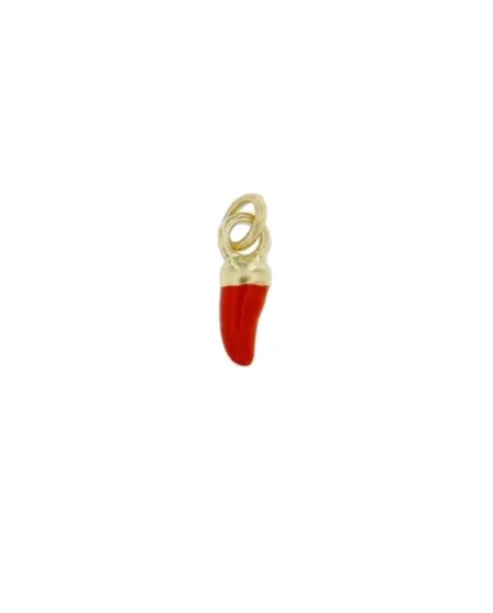 Luiber Charm in Gold with Small Chili Pepper Enamelled