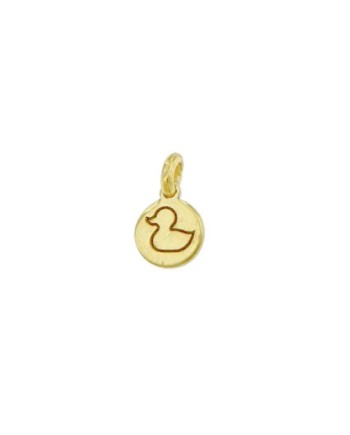 Luiber Charm in Gold Round Plate with Duck