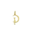 Luiber Charm in Gold with Kitten on the Moon