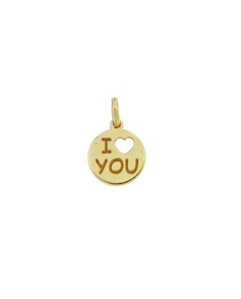 Luiber Gold Charm Round Plate with "I Love You" Writing