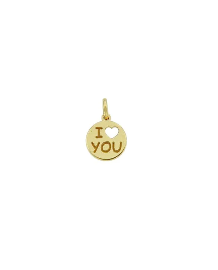 Luiber Gold Charm Round Plate with "I Love You" Writing