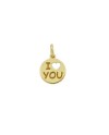 Charm Luiber in Oro Piastrina Tonda con Scritta "I Love You"