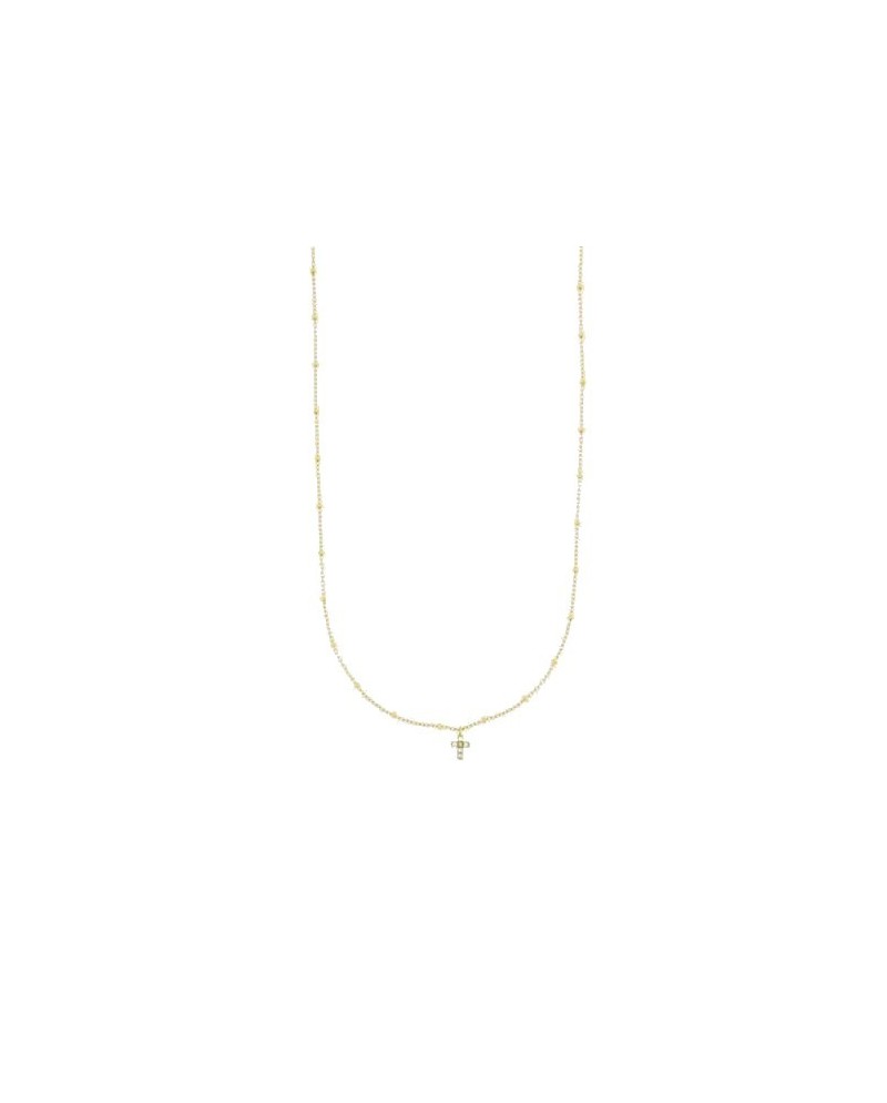 Luiber Gold Necklace with Mini Zirconia Cross