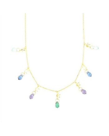 Luiber Gold Necklace with Zirconia and Drops