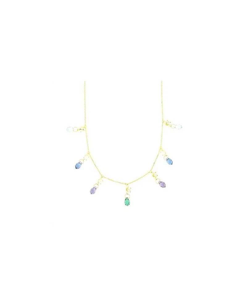 Luiber Gold Necklace with Zirconia and Drops