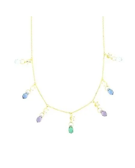 Luiber Gold Necklace with Zirconia and Drops