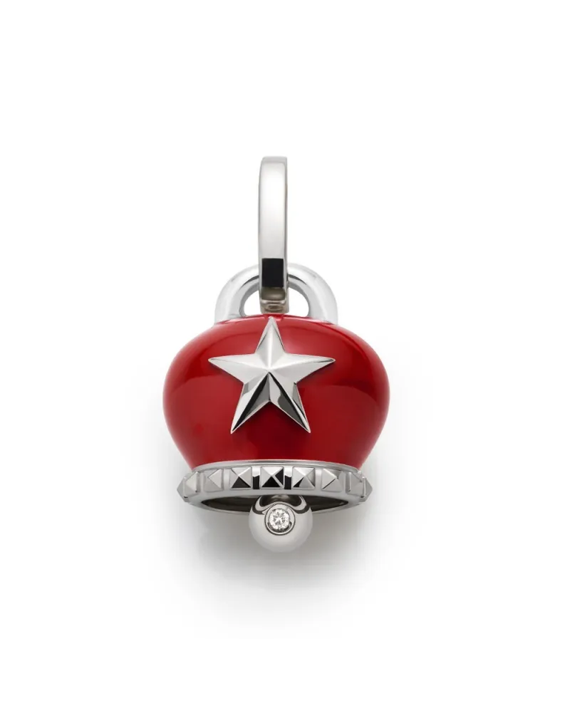 Ciondolo Campanella Chantecler in argento, smalto rosso e diamanti Mark Lui  Edition | Gioielleria Casella | Ciondoli e Charms