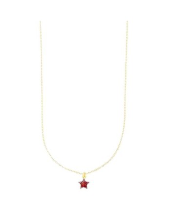 Luiber Necklace in Gold with Pavé Zirconia Red Star