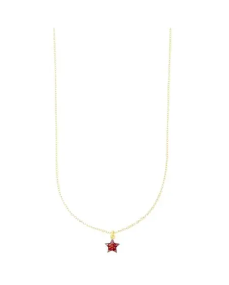 Collier Luiber en or avec étoile rouge pavée de zircones