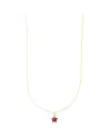 Collier Luiber en or avec étoile rouge pavée de zircones