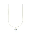 Collier en or Luiber avec croix en zircon bleu