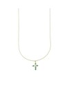 Collier en or Luiber avec croix en zircon vert