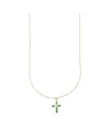 Luiber Gold Necklace with Green Zircon Cross