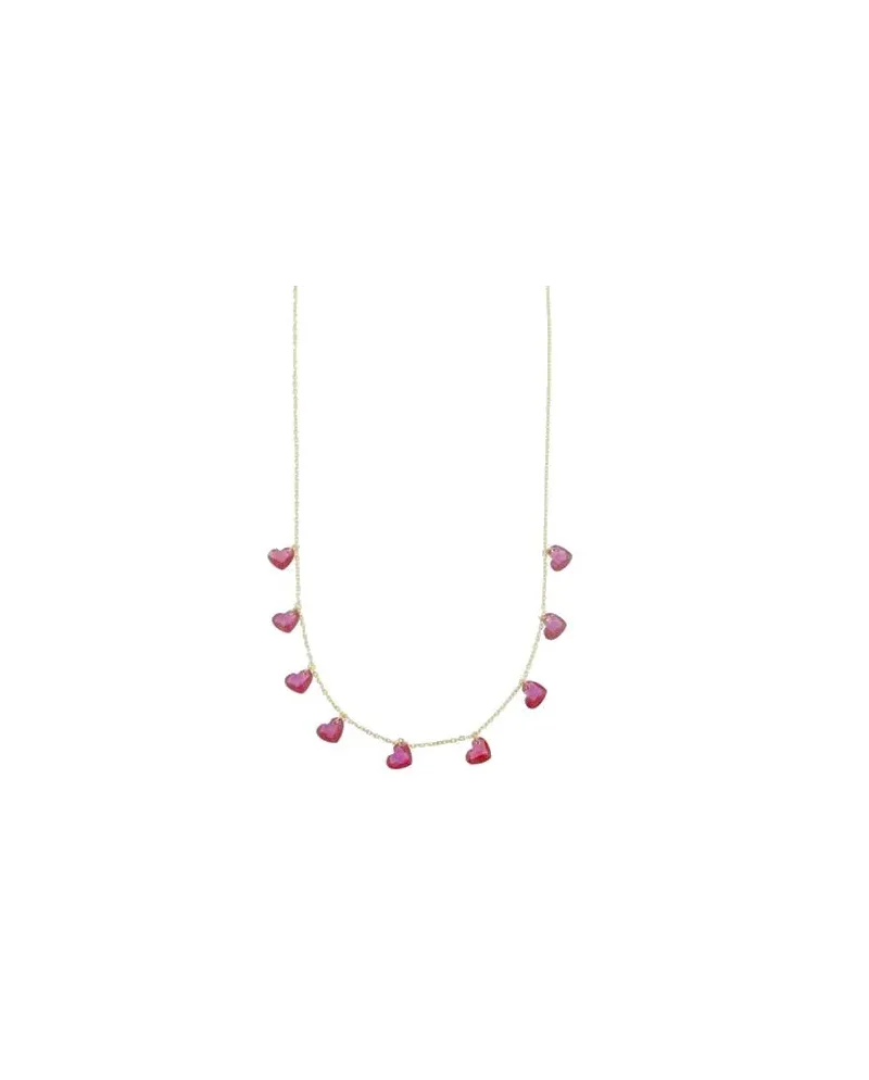 Collana Luiber in Oro con Cuori Rossi