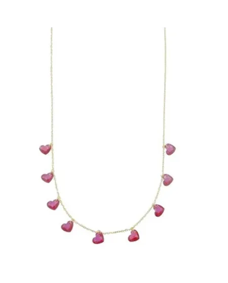Collana Luiber in Oro con Cuori Rossi