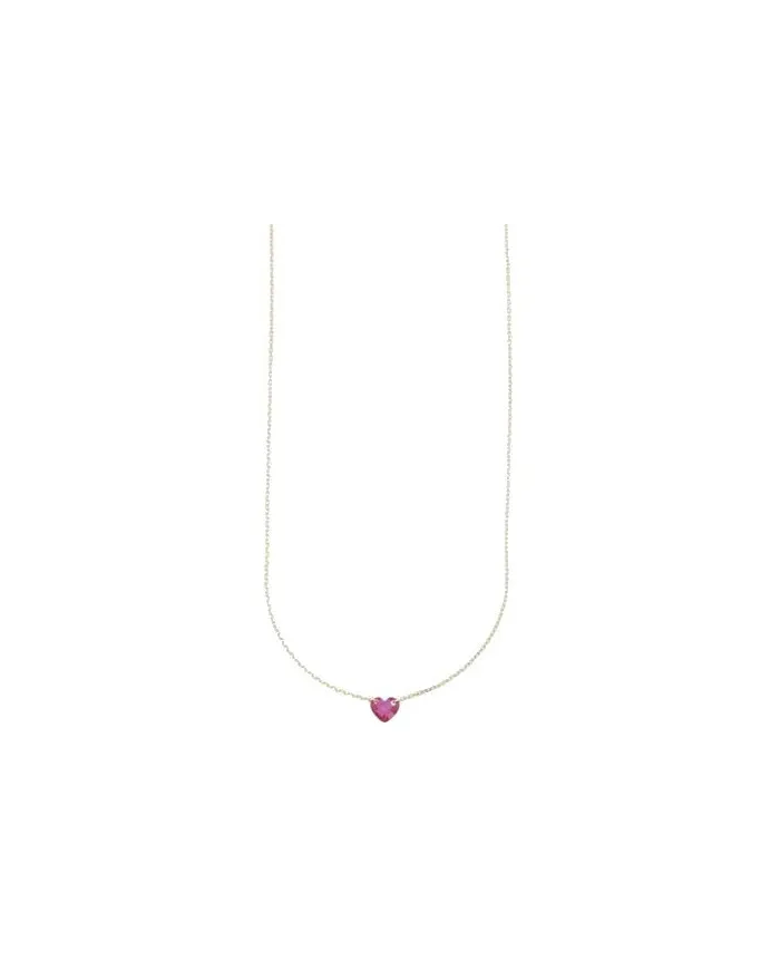 Collier en or Luiber avec cœur rouge