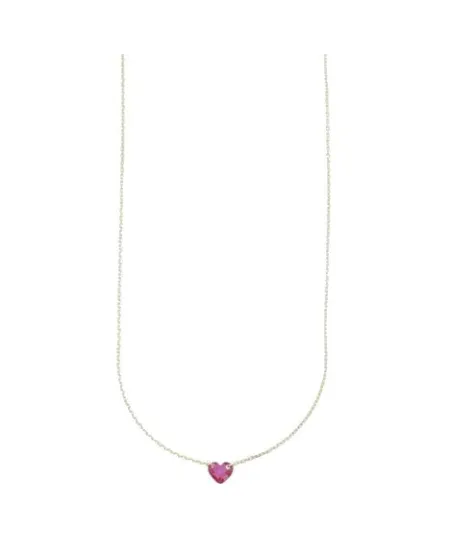 Collier en or Luiber avec cœur rouge