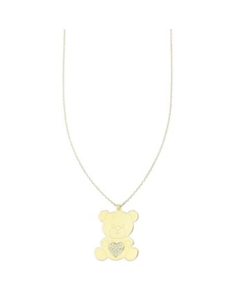Collana Luiber in Oro con Orso e Cuore Pavé