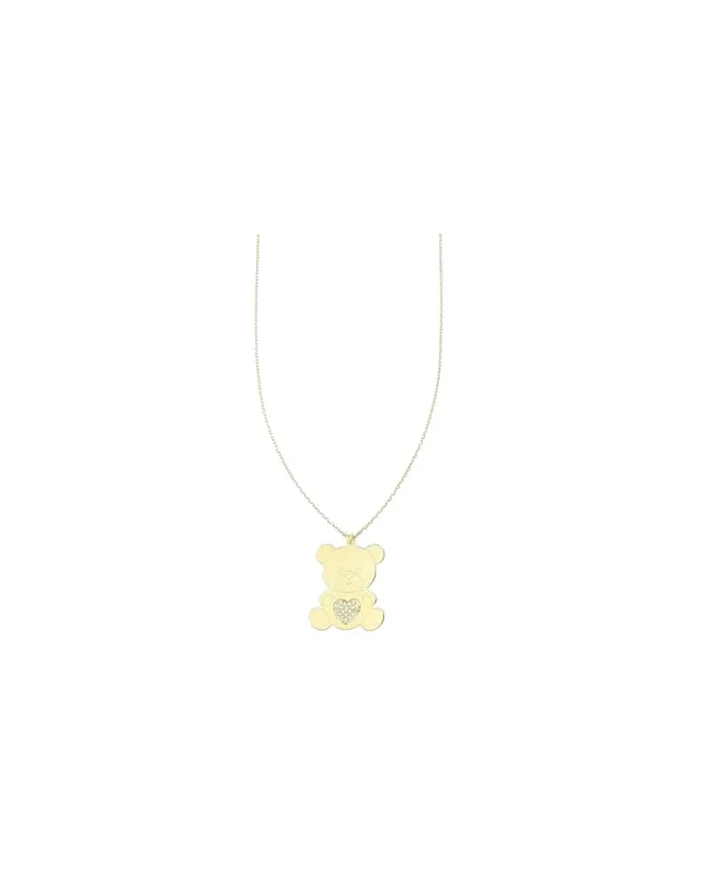 Collier en or Luiber avec ours et cœur pavé