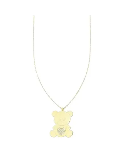 Collier en or Luiber avec ours et cœur pavé