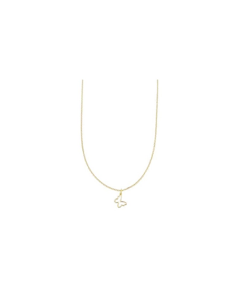 Luiber Gold Necklace with Butterfly Profile
