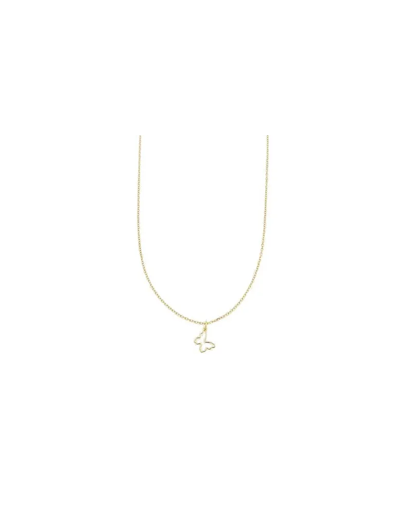 Luiber Gold Necklace with Butterfly Profile