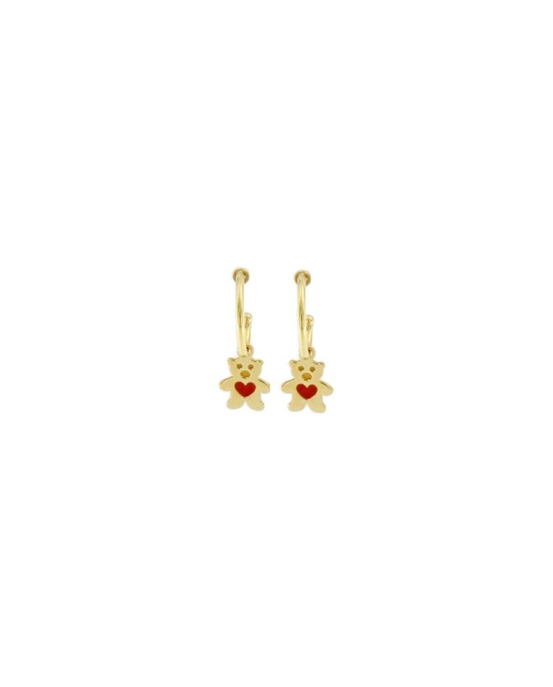 Luiber Gold Hoop Earrings with Teddy Bears