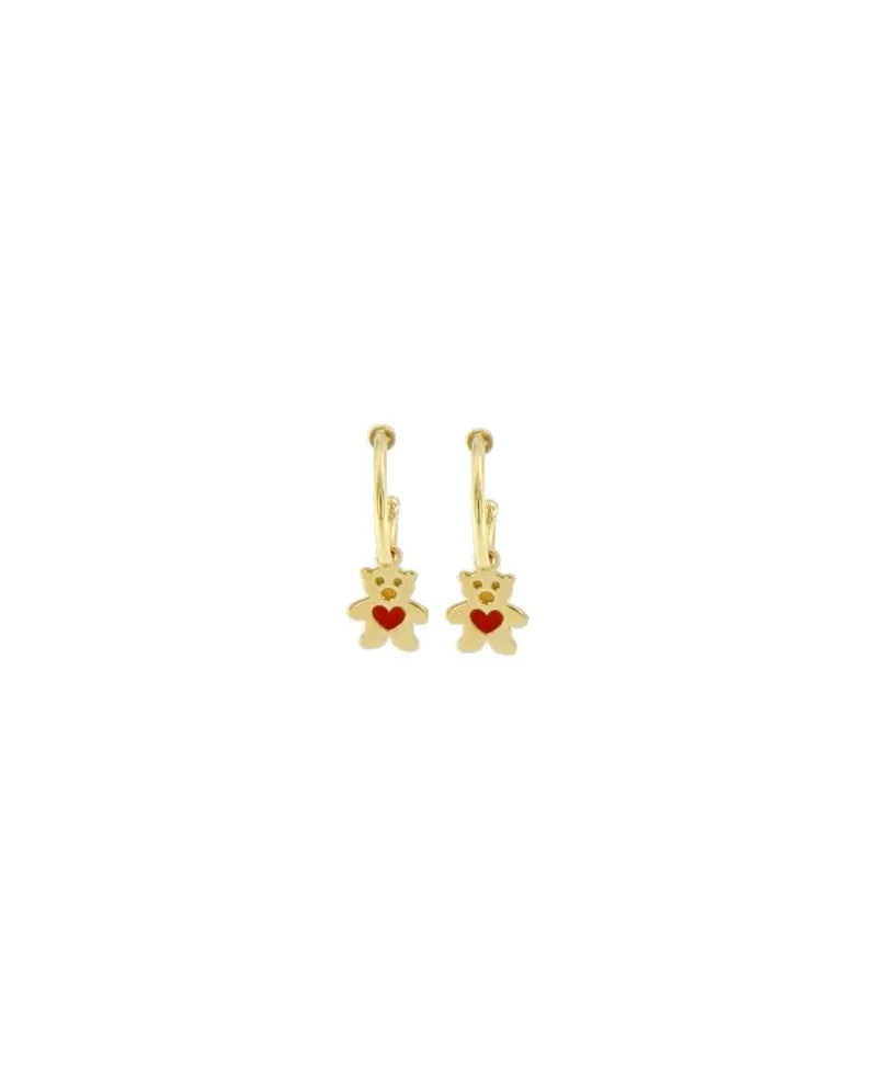 Orecchini Cerchietti Luiber in Oro con Orsetti Orecchini Cerchietti Luiber in Oro con Orsetti