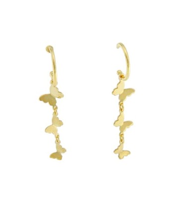 Boucles d'oreilles créoles en or Luiber avec papillons
