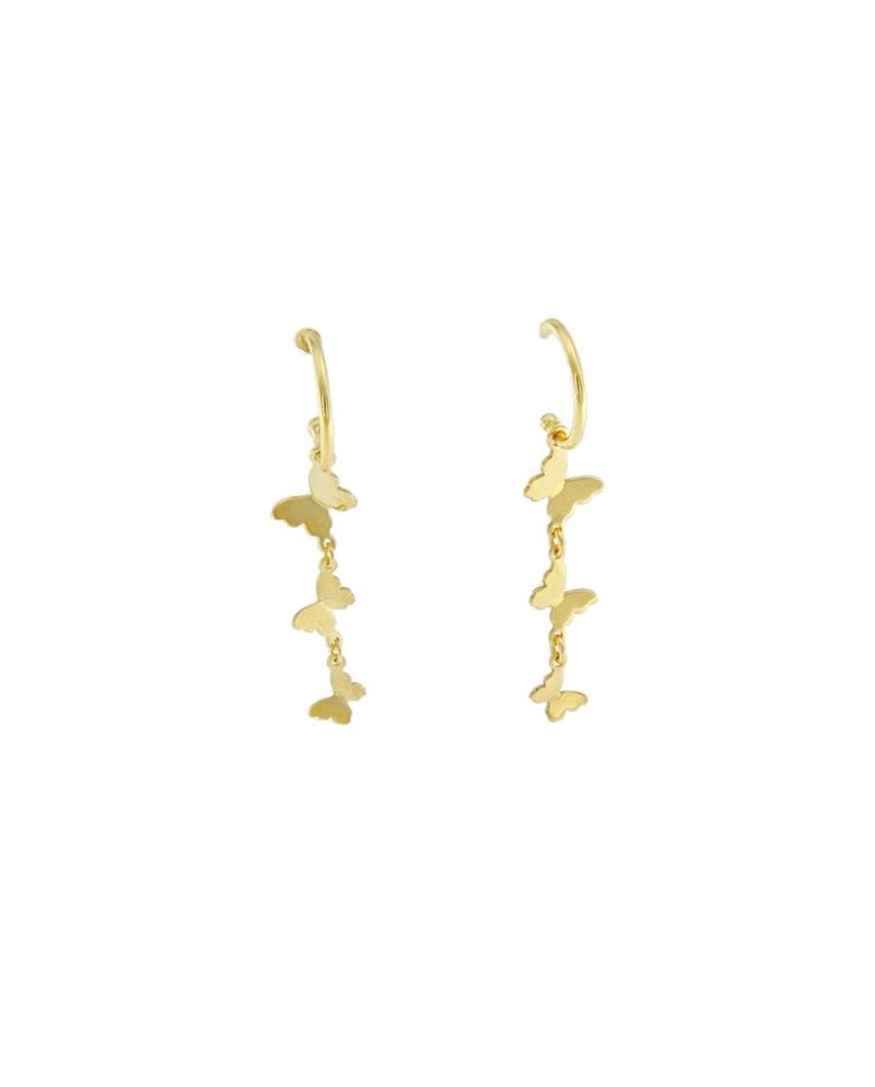 Luiber Gold Hoop Earrings with Butterflies