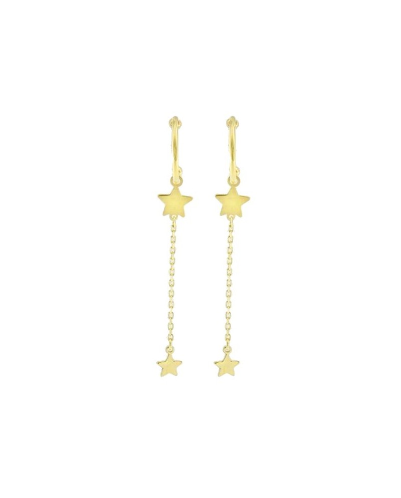 Boucles d'oreilles créoles en or avec étoiles Luiber